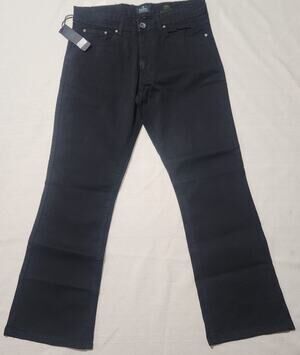 ENZO Bootcut Black Men's Dark Wash Jeans Style 989/UK.83 W34''L40''